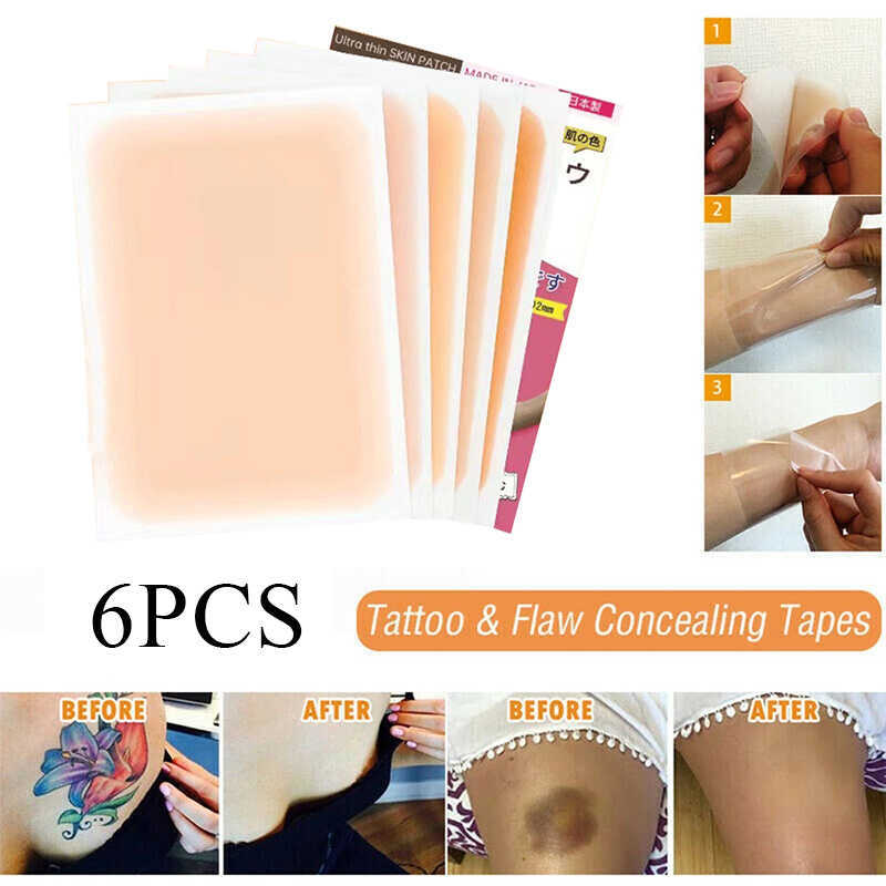 5 PC Temporary Tattoos New 6PCS Tattoo Cover Up Skin Color Scar Concealer Sticker Portable Flaw Birthmark Concealing Waterproof Beauty Cosmetic Tools 