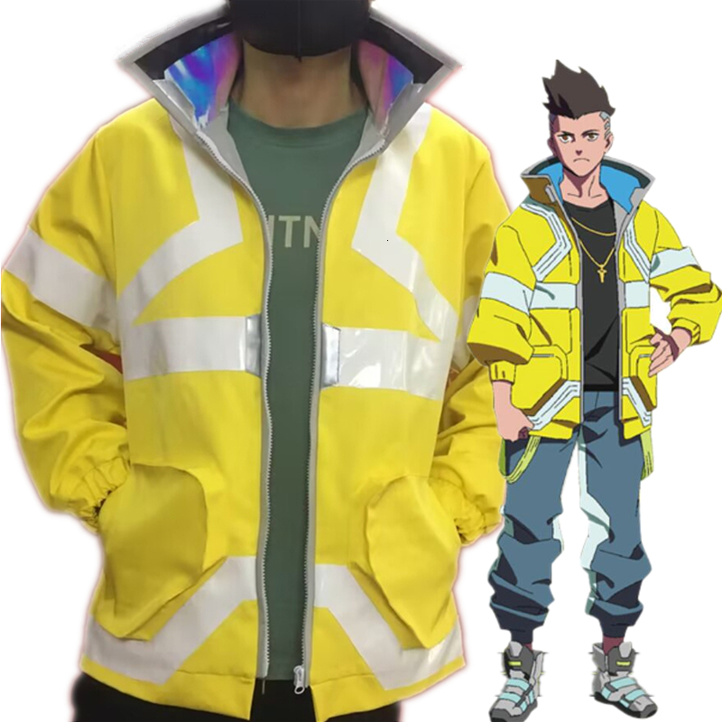 Theme Costume Cyberpunk Edge Runner David Martinez Role Play Costume Rack Collar Jacket Hoodie Zipper Coat Punk Adult Halloween 230404