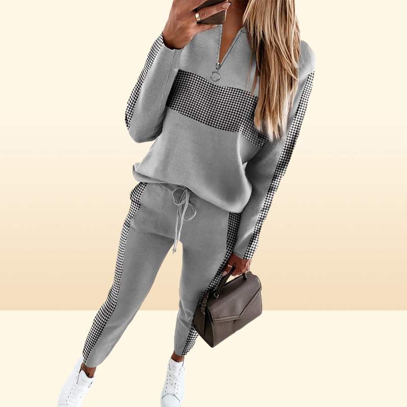 Designer Women tracksuits khaki love sequins casual sport suit round neck long sleeve hoodies topspants two piece set outfits plu