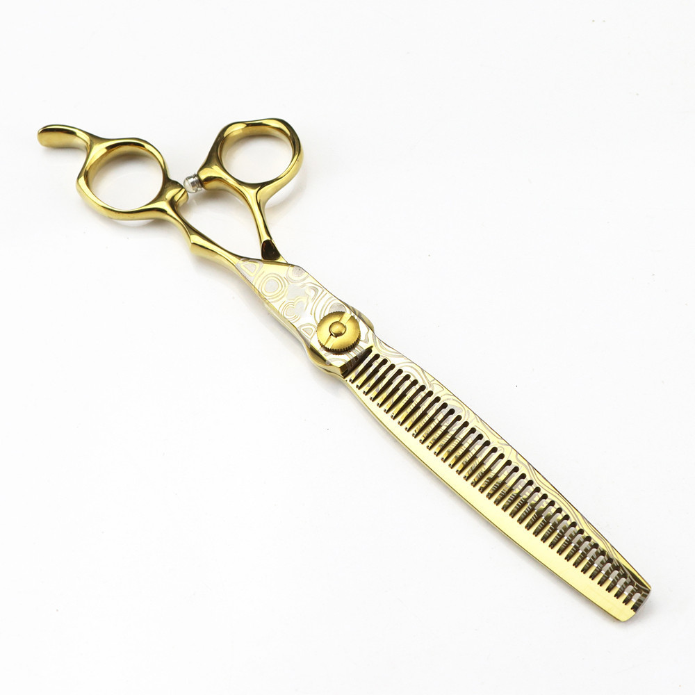 Hair Scissors Professional 7 '' Gold Damascus Upscale scissor hair cutting scissors thinning barber tools haircut shears Hairdressing scisso