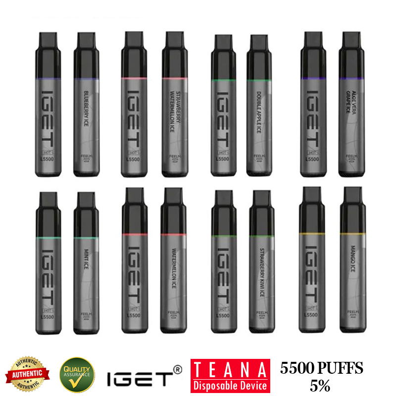 Authentic iGet Hot L5500 Disposable E Cigarette Australia iGets Vapes Pen Pod Device 5500 Puffs 1600mAh Battery 16ml Pre-filled Carts i Get Electronic Cigarettes
Authentic iGet Hot L5500 Disposable E Cigarette Australia iGets Vapes Pen Pod Device 5500 Puffs 1600mAh Battery 16ml Pre-filled Carts i Get Electronic Cigarettes