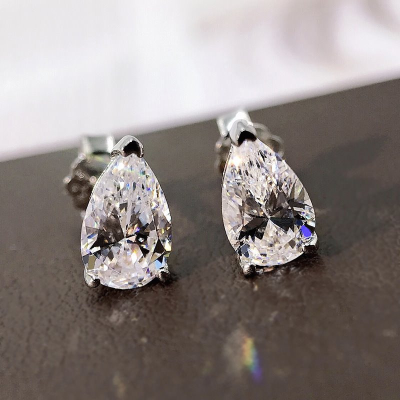 luxury diamond earring designer for woman 6-10mm 925 sterling silver white pink 5A zirconia square heart back stud jewelry earrings womens party frien