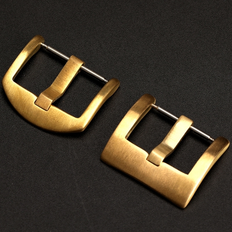 Buckles Adaptation Mechanical Bronze 18 20 22 24MM Leather Watchband Brass Vintage Hand Accessories 230404