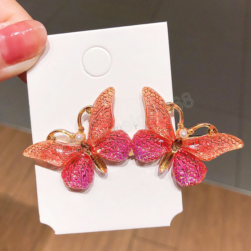 Cute Colorful Butterfly Hairpin For Women Girls Sweet Hair Clip Barrette Headband Fashion Hair Ornament Accessories