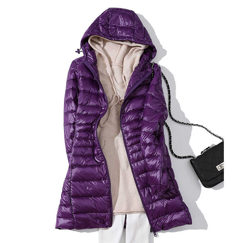 Women Puffer Jackets Ultralight Duck Down Jacket 2024 Autumn Winter Portable Hooded Parka Coat Windbreaker Outwear 6XL 7XL