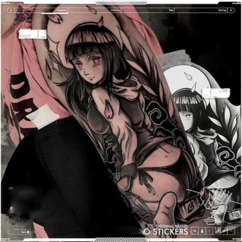 5 PC Temporary Tattoos Japanese Dark Comics Evil Kawakami Tomie Double-sided Girl Waterproof Temporary Fake Tattoo Sticker Sleeve Anime Tattoo Z0403
