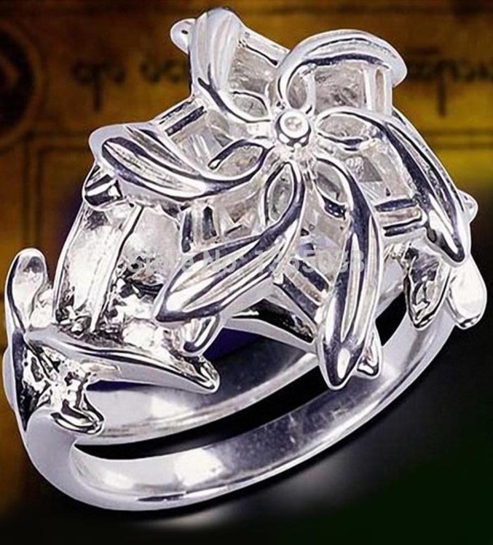 LOTR of The ring Galadriel Nenya Zircon 5A Zircon stone 925 Soild Sterling Silver Wedding Ring For women Size 511 gift