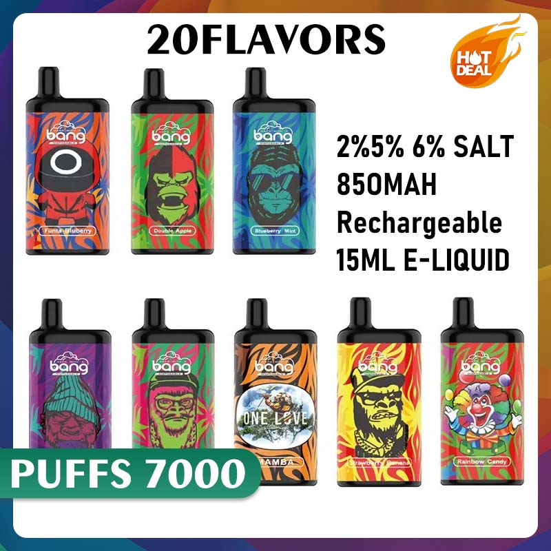 Original Bang Mesh Coil E Cigarette Starter Kit 7000 Puffs Bangvapes Disposable Vape Pre-filled 15ml Pods Cartridges 850mAh Rechargeable Vapes 7000 PUFF, Mixed flavrs
Original Bang Mesh Coil E Cigarette Starter Kit 7000 Puffs Bangvapes Disposable Vape Pre-filled 15ml Pods Cartridges 850mAh Rechargeable Vapes 7000 PUFF, Mixed flavrs