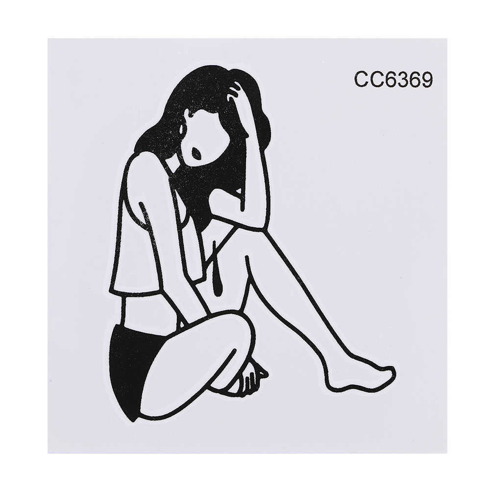 5 PC Temporary Tattoos 1Pcs Black Cool Girl Flying Bird Disposable Waterproof 3D Tattoo Sticker Women Sexy Wrist Tattoo Body Art Temporary Tattoo Pape