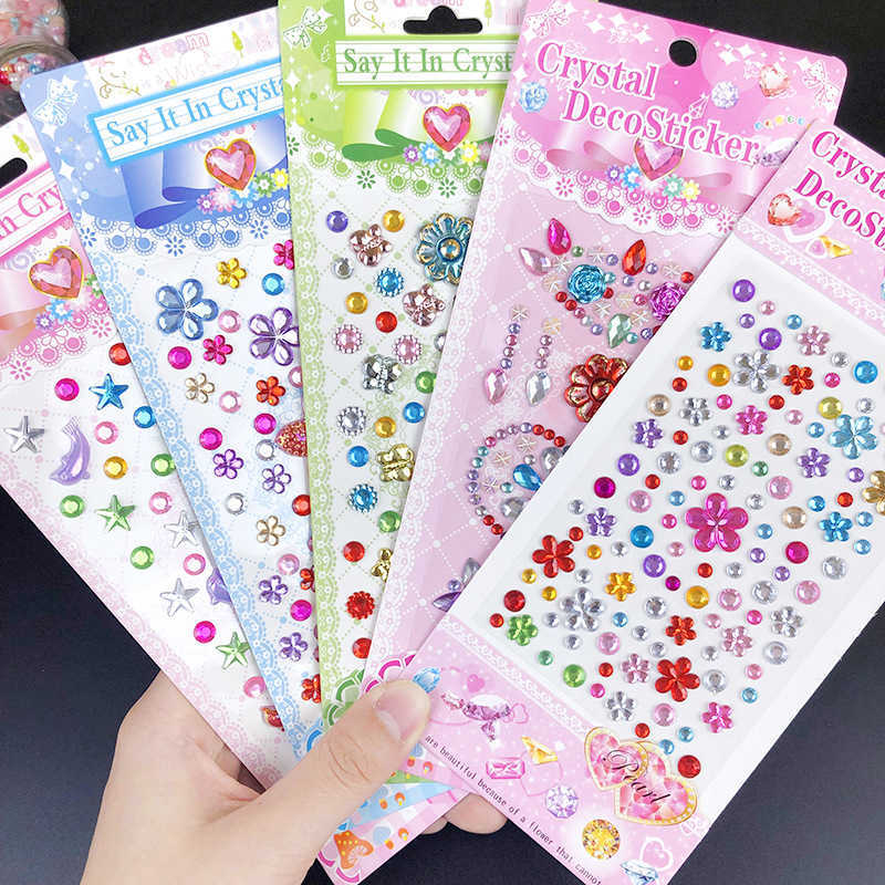 5 PC Temporary Tattoos Temporary Tattoo Party Rhinestone Facial Eyebrow Sticker Eye Sticker Forehead Face Sticker Acrylic Gem 's Sticker Toys Z04