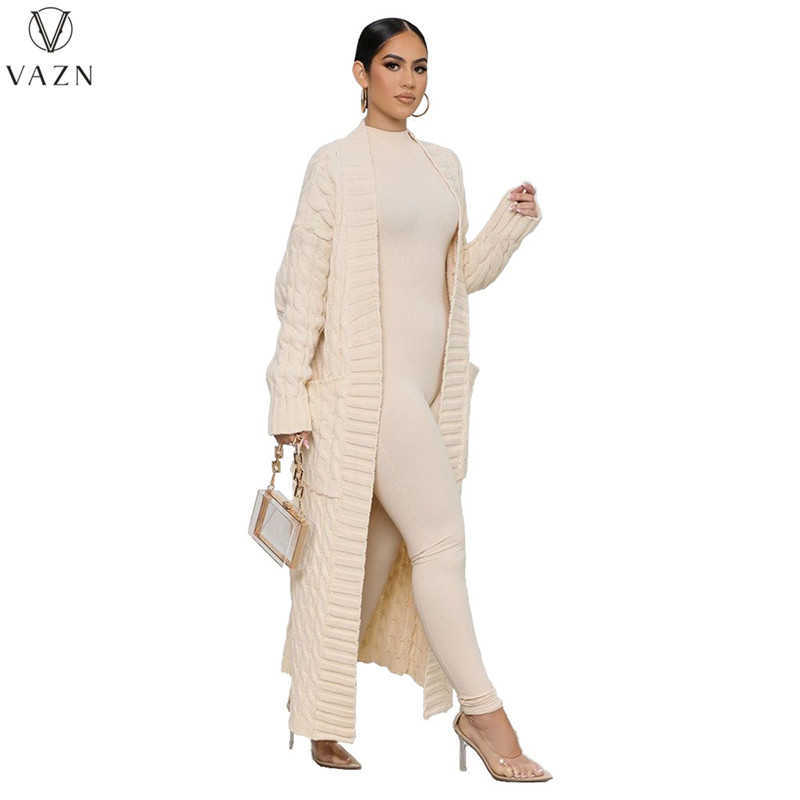 2023 Autumn Winter Sweater Women Of Quality Solid Young Office Lady High-end Open Stitch Full Sleeve Women X-Long Outswears