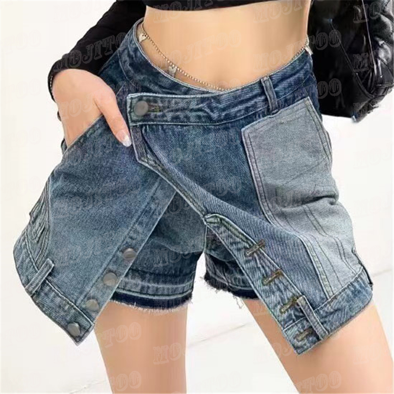 Fashion Design Women Denim Shorts Pants Fake Two Piece Skirts Cool Girls Summer Short Pant Jeans, Blue
Fashion Design Women Denim Shorts Pants Fake Two Piece Skirts Cool Girls Summer Short Pant Jeans, Blue