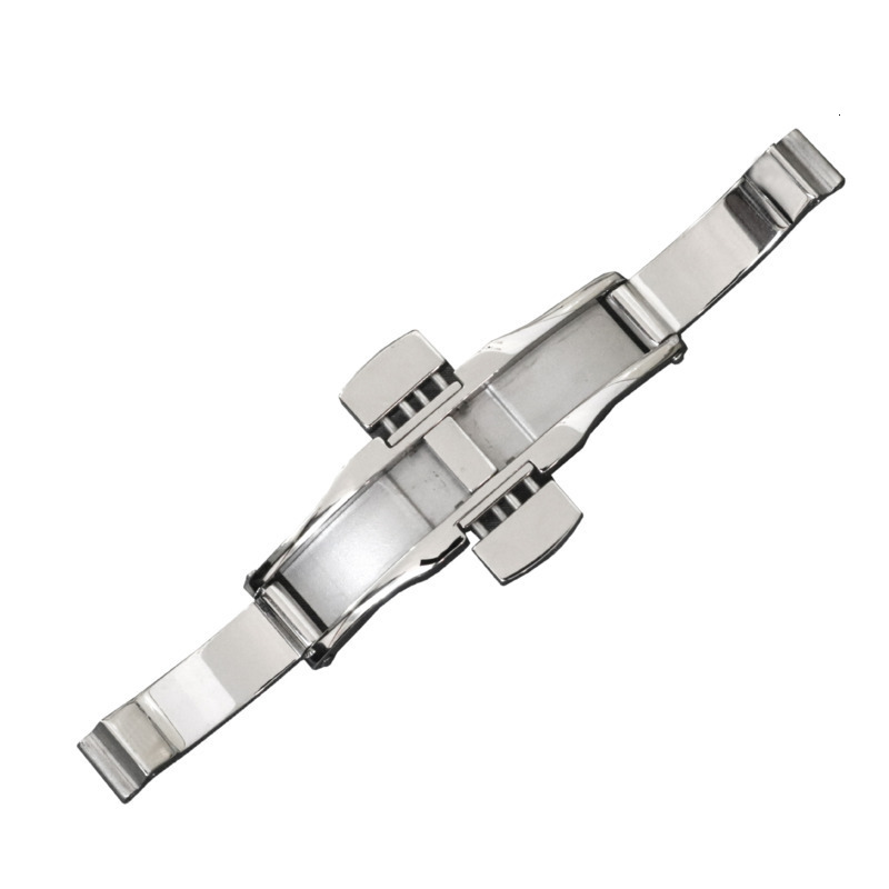 Buckles Watch Double Press Butterfly Steel Belt For Men And Women Stainless Clasp Accessories 230404