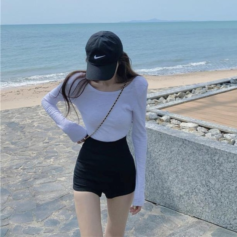 Womens Shorts Women Stretchy High Waist Aline All Match XS5XL Elegant Chic Tender Simple Ladies Summer Skinny Casual Ins Allmatch 230404