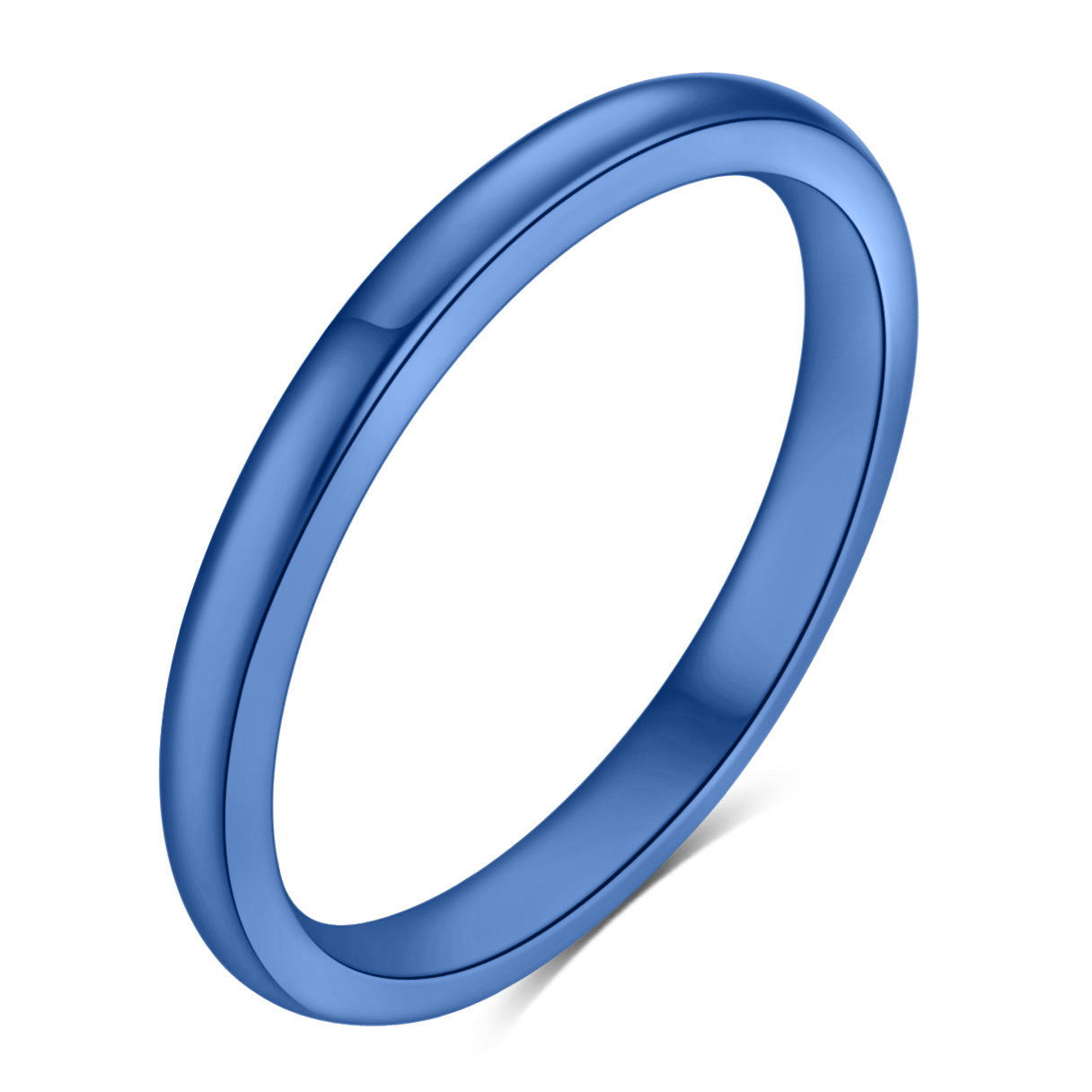 5 Colors New in Cute Thin Band Ring for Women Simple Design Titanium Stainless Steel Blue Black Silver Rose Gold Finger Rings Birthday Gift Wholesale 