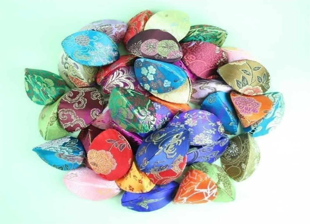 New 10pcs Silk Fortune Coin Purse Mix Color Case Squeeze Chinese Ring Bag189j