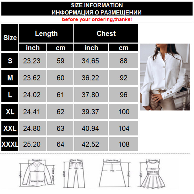 Womens Blouses Shirts Women Elegant White Blouse Shirt Casual Long Sleeve Button Office Lady Solid Spring Tops 230404