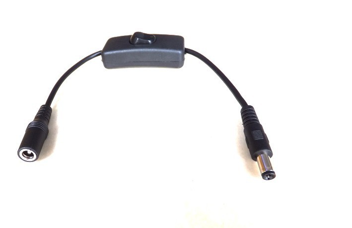 DC Power Plug Connectors 5.5x2.1mm 5.5mm 2.1mm Male to female Extension Connector Cable On/Off Switch