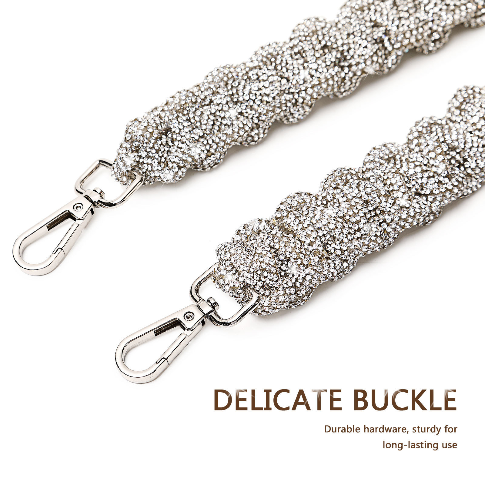 Bag Parts Accessories Strap Handmade Crystal Braided Purse Handbag Crossbody Guitar Camera Wristlet For 230404