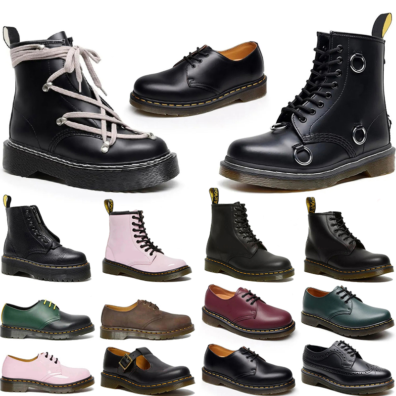 High quality leather Doctor Design Martin Boots for Women Dr. Martin Boots for Men Three Black Martin Winter Platform Boots for Classic Oxford soled ankle shoes