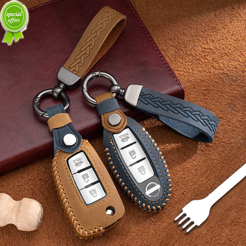 New Leather Car Key Case Cover for Nissan Leaf Micra Qashqai Juke J11 J10 X Trail T32 Tiida Versa Note Altima for Infiniti QX50 QX60