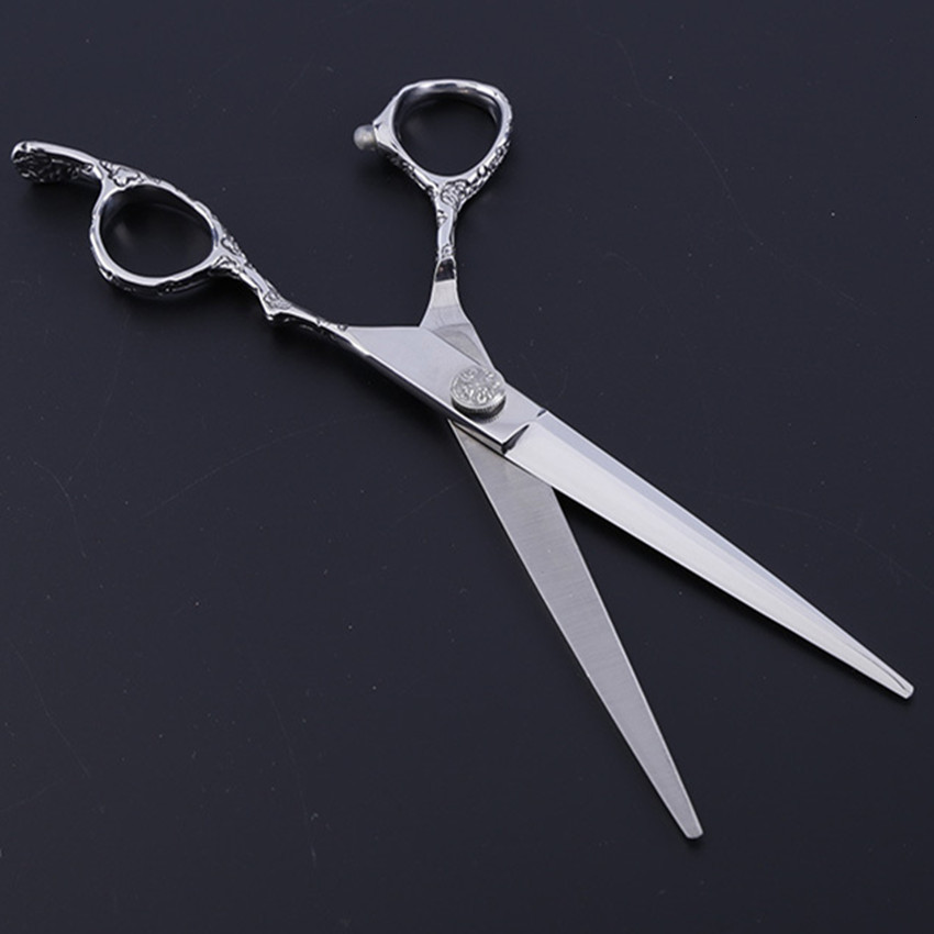 Hair Scissors Customize professional JP 440c steel 7'' 6'' Plum handle cut hair scissors barber cutting make up shears hairdressin