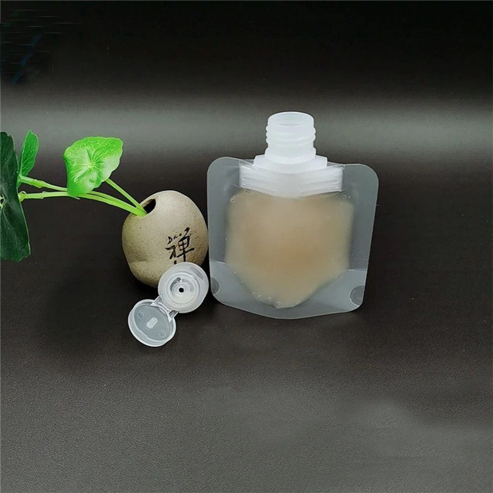 Refillable Packaging Bags Empty Squeeze Pouches with Flip Cap Cosmetic Lotion Shampoo Liquid Plastic Spout Bags Travel Leak Proof Beauty Sample Pouch