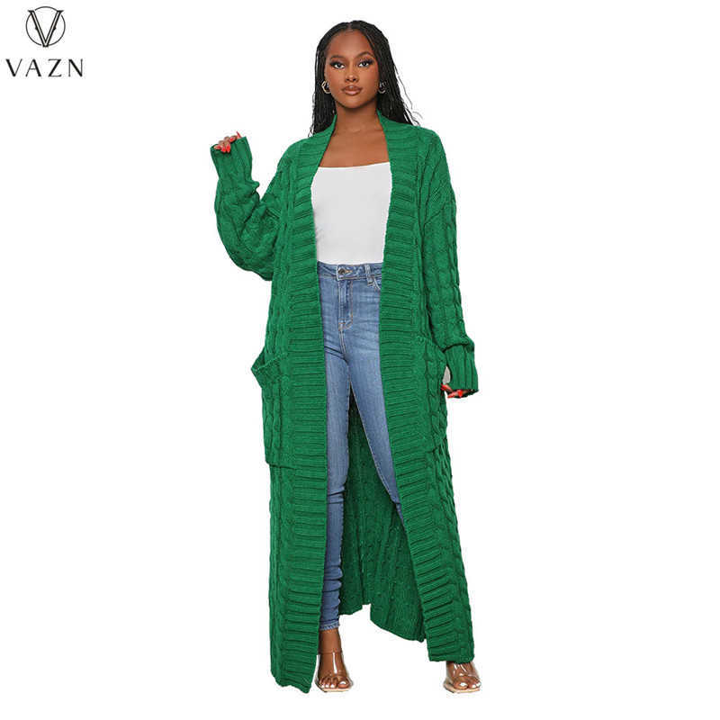 2023 Autumn Winter Sweater Women Of Quality Solid Young Office Lady High-end Open Stitch Full Sleeve Women X-Long Outswears