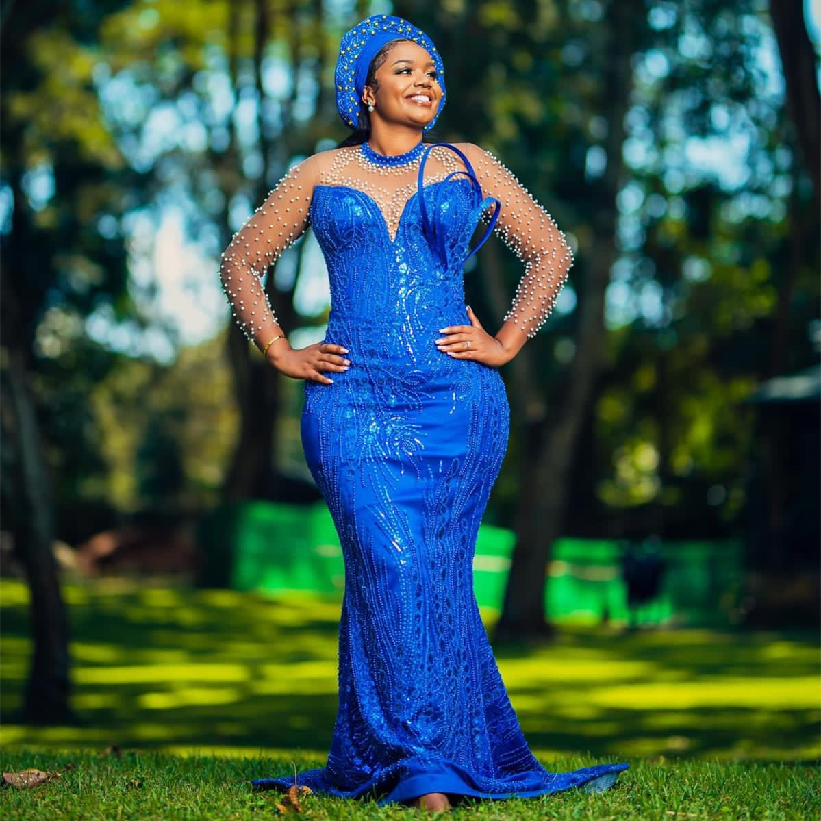 Nov Aso 2023 Ebi Arabic Mermaid Royal Blue Prom Dress Beaded Sequined Lace Evening Formal Party Second Reception Birthday Engagement Gowns Dresses Rob