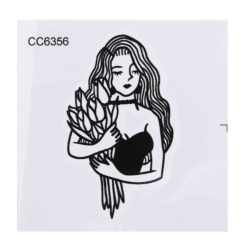 5 PC Temporary Tattoos 1Pcs Black Cool Girl Flying Bird Disposable Waterproof 3D Tattoo Sticker Women Sexy Wrist Tattoo Body Art Temporary Tattoo Pape