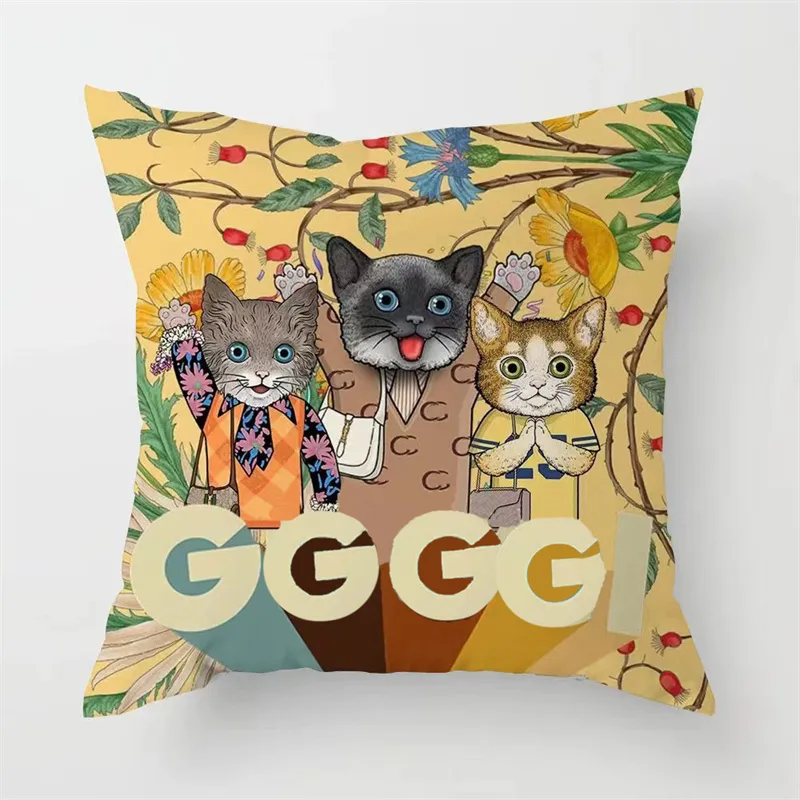 Designer Pillows Fashionable Cartoon Cushion Home Textiles Car Sofa Pillowcase Decorative Pillow Cushions Living Room Wool Cotton Pillow Covers Case 231148D