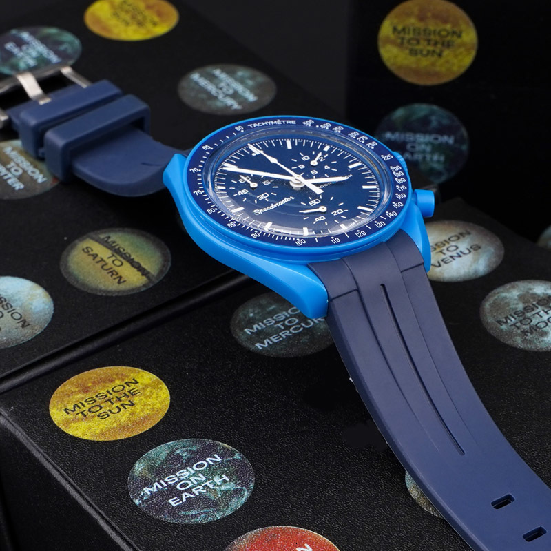 Watch Bands Curved End 20mm Rubber Strap Suitable for MoonSwatch Colorful band Fashion Acessories 230404