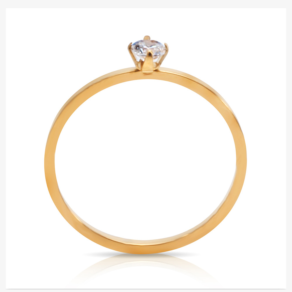 New in Cute Bling CZ Stone Finger Ring for Women Ins Titanium Stainless Steel Cubic Zirconia Silver Rose Gold Color Rings Birthday Gifts Wholesale Jew