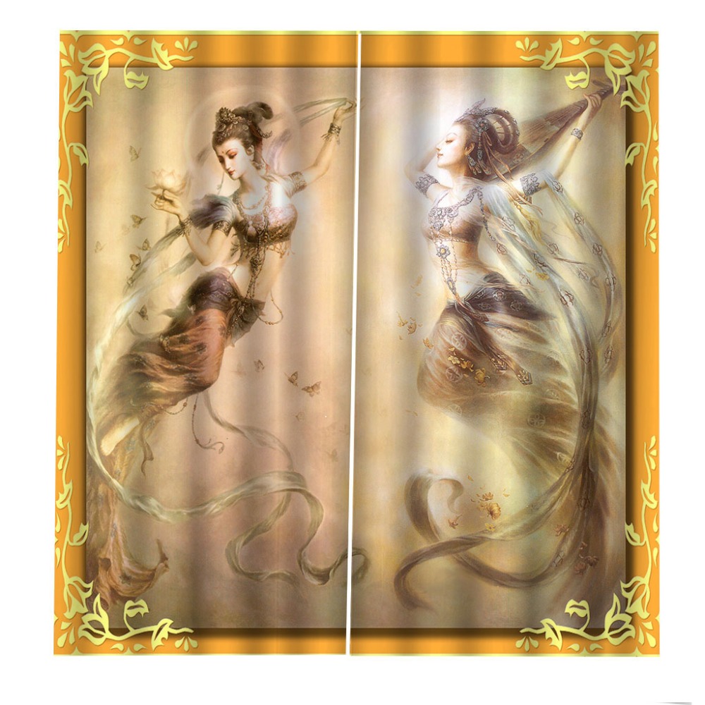 Custom Curtain Blackout Curtain Fabric European Style Angel Curtains For Bedroom Curtain For Bathroom Kitchen
