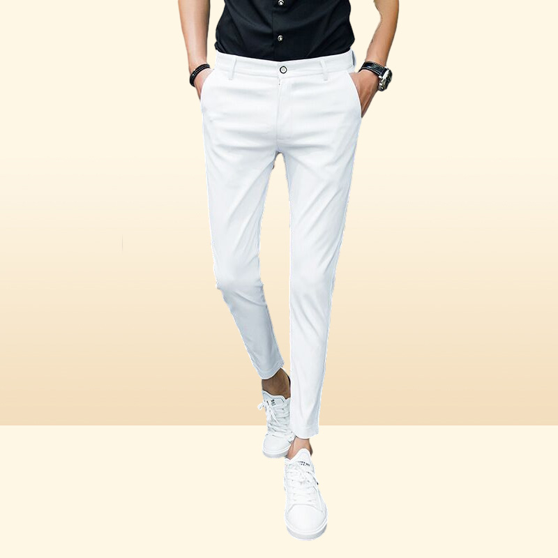 New Arrival Spring And Summer New Men039s SuitPants Slim Solid Color Simple Fashion Social Business Pants Casual Office Me