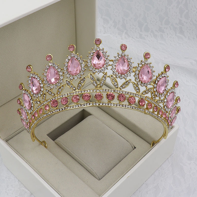 Wedding Crown Bridal Bridesmaid Flower Girls Crystal tiara Rhinestone crown headband Wedding Dress Studio Tiara Molding Gold Plated Prom Sweet 15