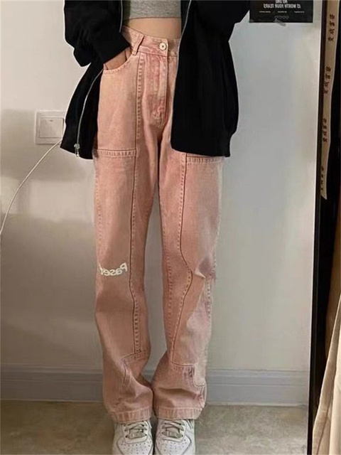 Women's Jeans Summer High Waist Wide Leg Denim Trouser Baggy Streetwear Fashion Straight Cargo Pants Retro High Street Original Stay Jeans 230404