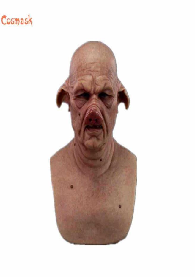 Cosmask Scary Pig Head Mask Halloween Latex Animal Props Dark Series G0910