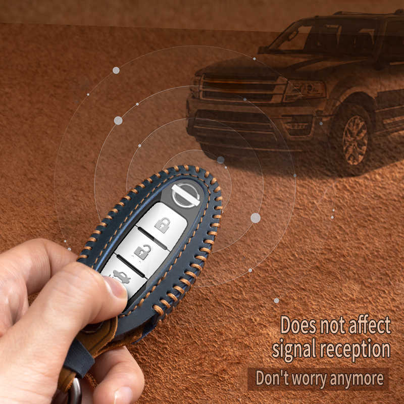 New Leather Car Key Case Cover for Nissan Leaf Micra Qashqai Juke J11 J10 X Trail T32 Tiida Versa Note Altima for Infiniti QX50 QX60