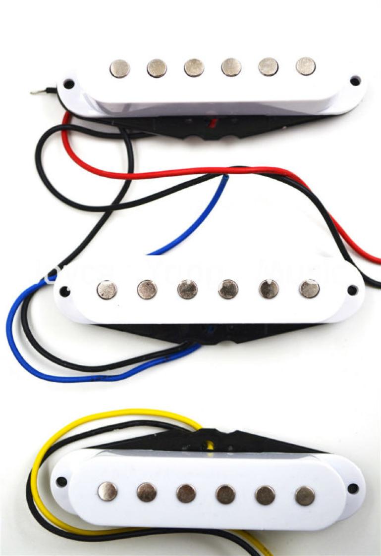 1 Set of 3pcs White 485052mm Single Coil Pickups For Fender StratSQ Electric Guitar Pickups