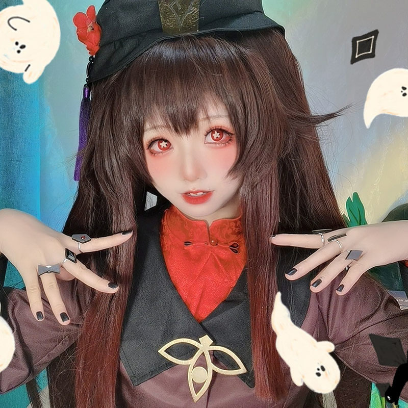 Theme Costume Genshin Impact Hu Tao Role playing Costume Hutao Chinese Style Costume Uniform Wig Anime Game Girl Halloween Costume 230404