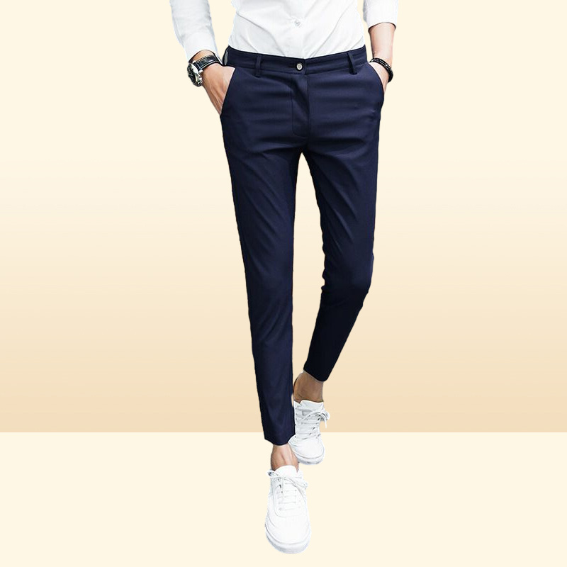 New Arrival Spring And Summer New Men039s SuitPants Slim Solid Color Simple Fashion Social Business Pants Casual Office Me6466656