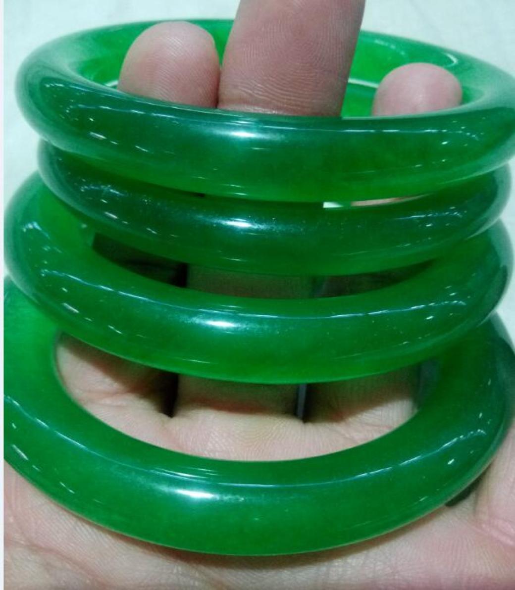 5659mm IMPERIAL GREEN NATURAL JADE BANGLE JADEITE BRACELET CHARM JEWELRY B9