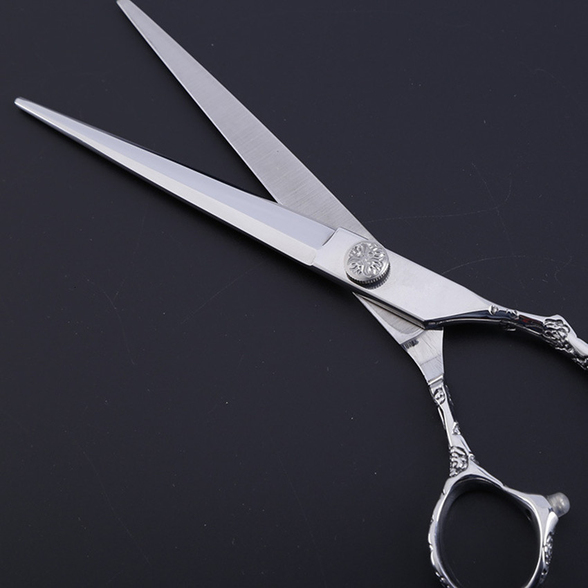 Hair Scissors Customize professional JP 440c steel 7'' 6'' Plum handle cut hair scissors barber cutting make up shears hairdressin