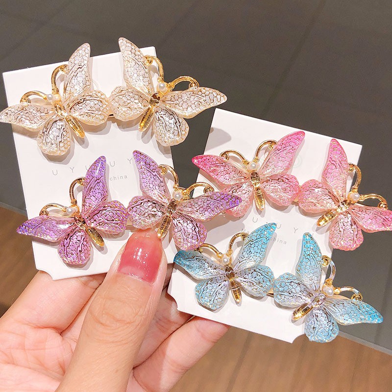 Cute Colorful Butterfly Hairpin For Women Girls Sweet Hair Clip Barrette Headband Fashion Hair Ornament Accessories