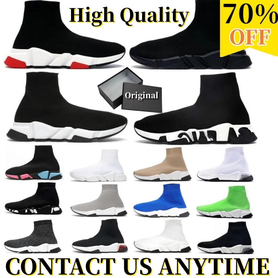 Designer sock shoes men casual shoes womens speed trainer socks boot speeds runners sneakers Knit Women 1.0 Walking triple Black White Red Lace Sports