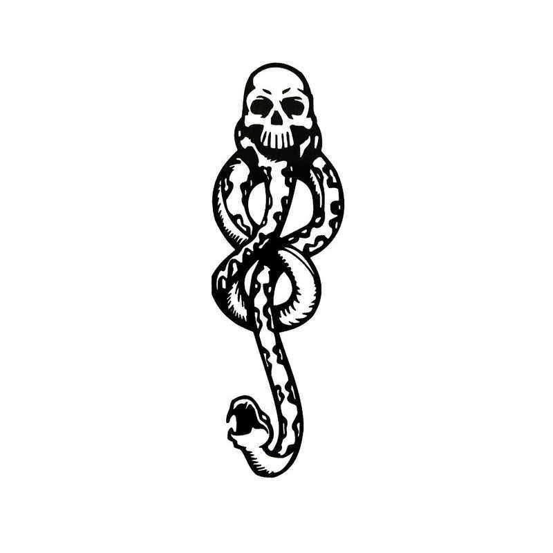 5 PC Temporary Tattoos Men's and Women's Temporary Tattoo Sticker Scar Tattoo Skull Snake Waterproof Moisture-Proof Lasting Tattoo Sticker D