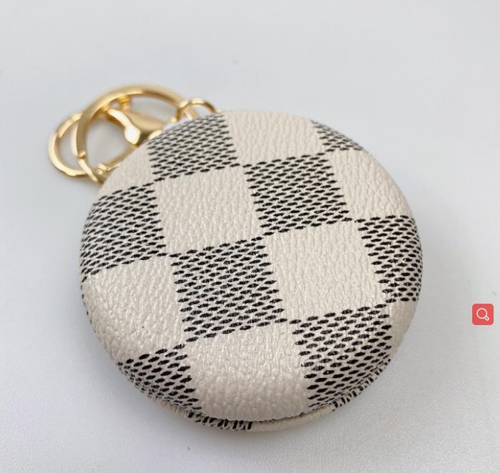 Fashion Keychain Bread Mirror Decoration Small round Mirror Cosmetic Mirror Handheld Dressing Mirror Keychain Double-Sided Mirror