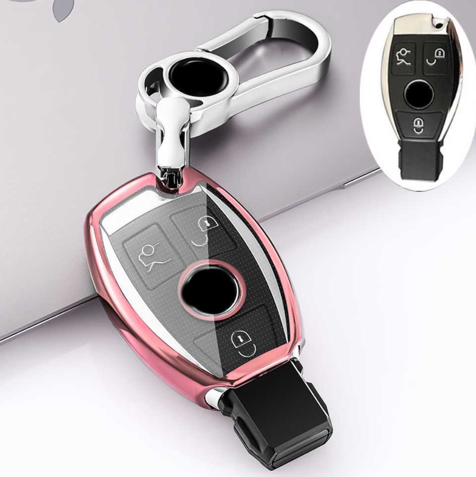 Upgrade New TPU Car Remote Key Case Cover Shell for Mercedes Benz A C E S G Class GLA CLA GLK GLC CLS W204 W176 W251 W205 W463 AMG Keychains