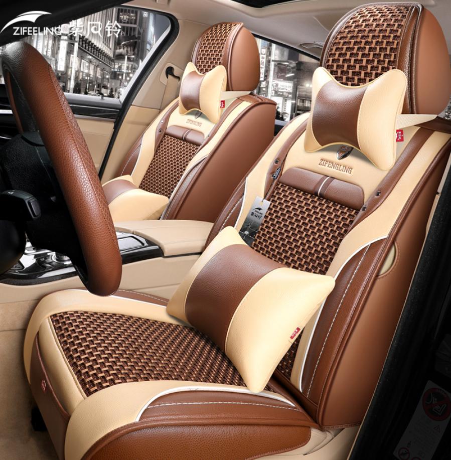 Car Accessory Seat Cover For Sedan SUV Durable High Quality Leather Universal Five Seats Set Cushion Including Front and Rear Cove